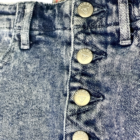 Vintage Guess Triangle 90s Acid Wash Button Fly High Waist Mini Skirt XS US26 - Picture 3 of 5
